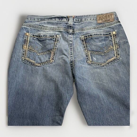 Ariat M5 Gambler Slim Straight Jeans Mens 34x30 Medium Wash 100% Cotton - Picture 7 of 15